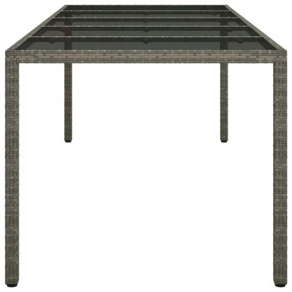 Spisebord til havehrdet glas 250x100x75 cm gr og kunstrattan , hemmetshjarta.dk