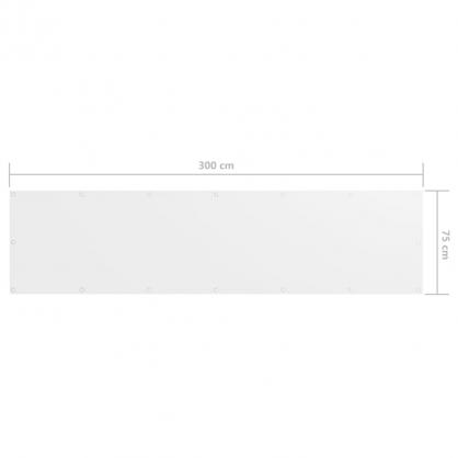Balkonskrm hvid 75x300 cm oxford stof , hemmetshjarta.dk