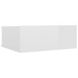 Sengebord svævende 30 x 30 x 15 cm hvid højglans , hemmetshjarta.dk
