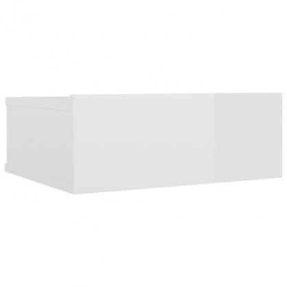 Sengebord svvende 30 x 30 x 15 cm hvid hjglans , hemmetshjarta.dk