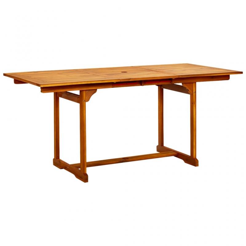 Spisebord til haven udtrkbart (120-170)x80x75 cm massiv akacie , hemmetshjarta.dk