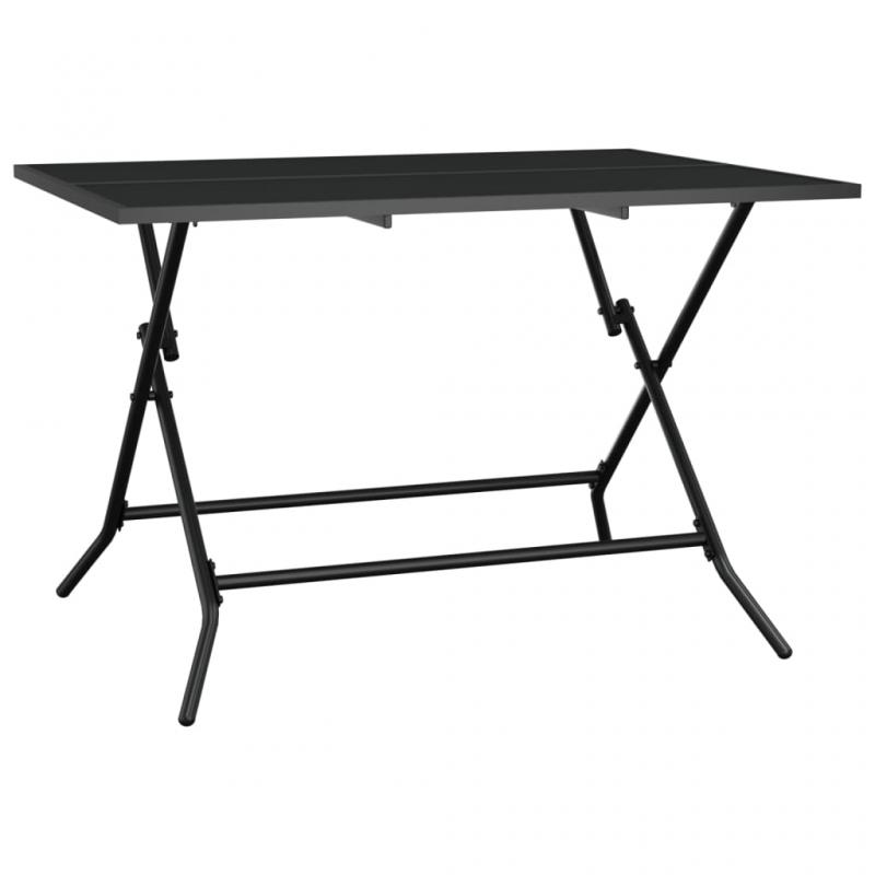 Sammenklappeligt spisebord til have antracit 110x80x72 cm stlnet , hemmetshjarta.dk