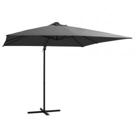 Frithængende parasol med stang og LED antracit 250x250 cm , hemmetshjarta.dk
