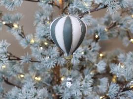 Uge 40 Juletræspynt Luftballon m. snemand 2-pack H14/Ø7 cm antique mos , hemmetshjarta.dk
