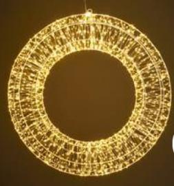 Lys guirlande Cirkel varm hvid 2400 LED timer EL IP44 (B/H/D) 70x70x4cm , hemmetshjarta.dk