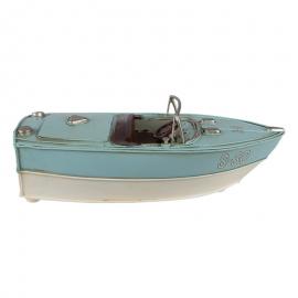Dekoration Metal Vintage båd 24x11x9 cm Turkis , hemmetshjarta.dk