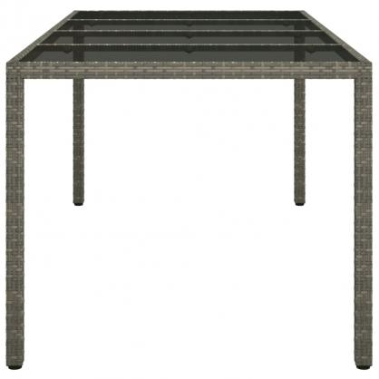 Spisebord til havehrdet glas 190x90x75 cm gr og kunstrattan , hemmetshjarta.dk