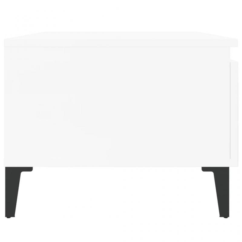 Sidebord 50x46x35 cm hvid hjglans kunsttr , hemmetshjarta.dk