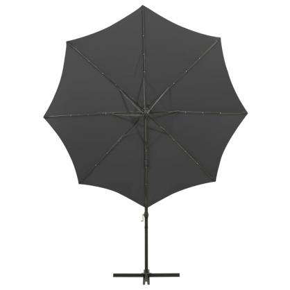 Frithngende parasol med stang og LED antracit 300 cm , hemmetshjarta.dk