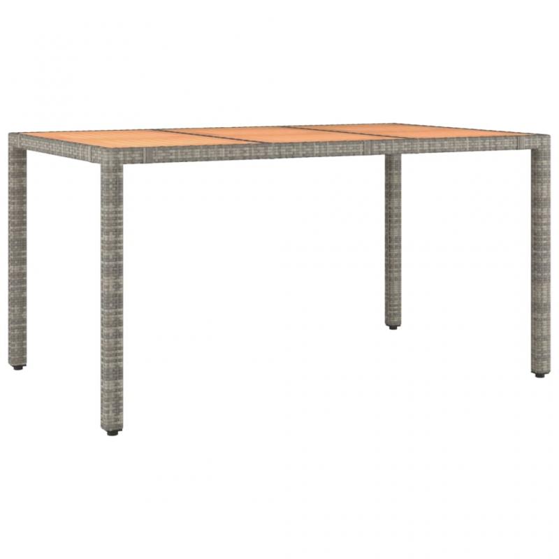 Spisebord til have 150x90x75 cm gr kunstrattan & massiv akacie , hemmetshjarta.dk