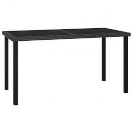 Spisebord til have 140x70x73 cm sort kunstrattan , hemmetshjarta.dk