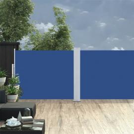 Udtrækkeligt sidemarkise til terrasse blå 140x1000 cm dobbelt , hemmetshjarta.dk