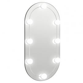 Vægspejl med LED-belysning oval 80x40 cm glas , hemmetshjarta.dk