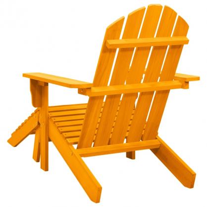 Adirondack stol med fodskammel massiv grantr orange , hemmetshjarta.dk