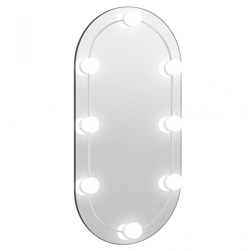 Vgspejl med LED-belysning oval 80x40 cm glas , hemmetshjarta.dk