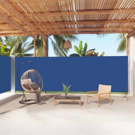 Udtrækkeligt sidemarkise til terrasse blå 200x1000 cm dobbelt , hemmetshjarta.dk