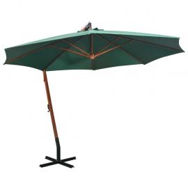 Frithængende parasol med træstang 350 cm grøn , hemmetshjarta.dk