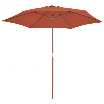 Parasol med trstang 270 cm terracotta , hemmetshjarta.dk