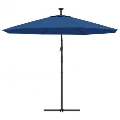 Frithngende parasol med stang og LED azur 300 cm , hemmetshjarta.dk