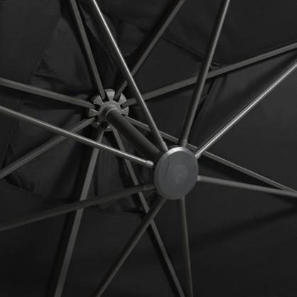 Frithngende parasol med stang og LED sort 300 cm , hemmetshjarta.dk