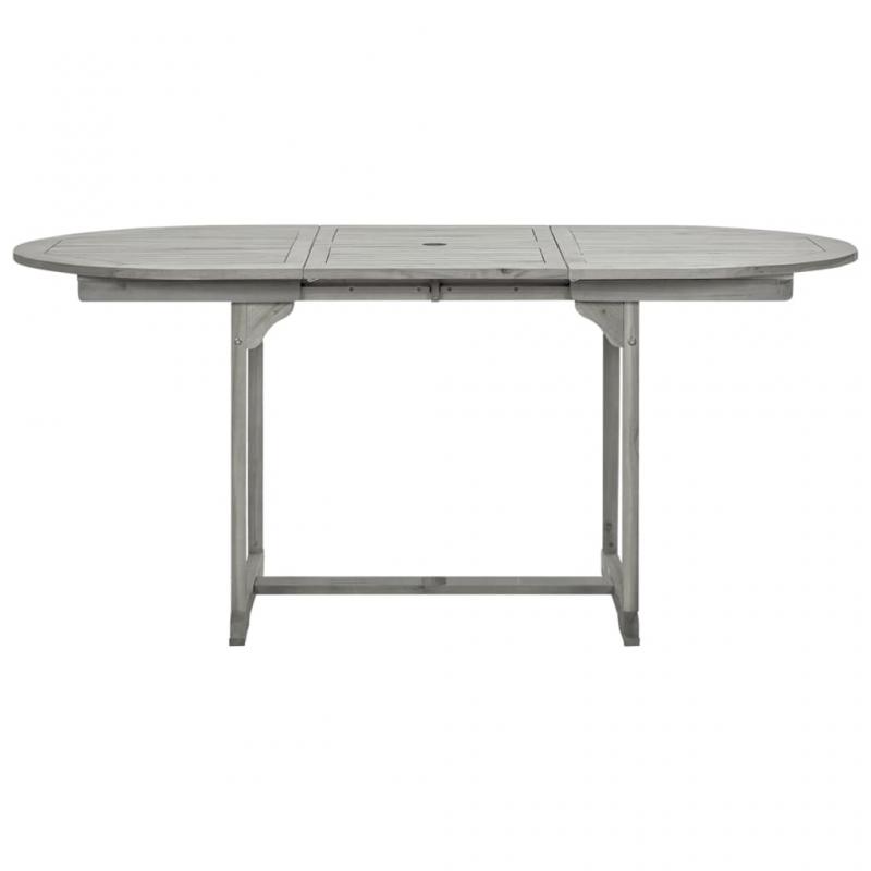 Spisebord til haven udtrkbart (120-170)x80x75 cm massivt akacietr , hemmetshjarta.dk