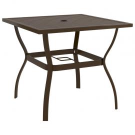 Spisebord til have 81,5x81,5x72 cm brunt stål , hemmetshjarta.dk