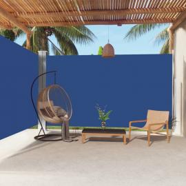 Udtrækkeligt sidemarkise til terrasse blå 220x600 cm dobbelt , hemmetshjarta.dk