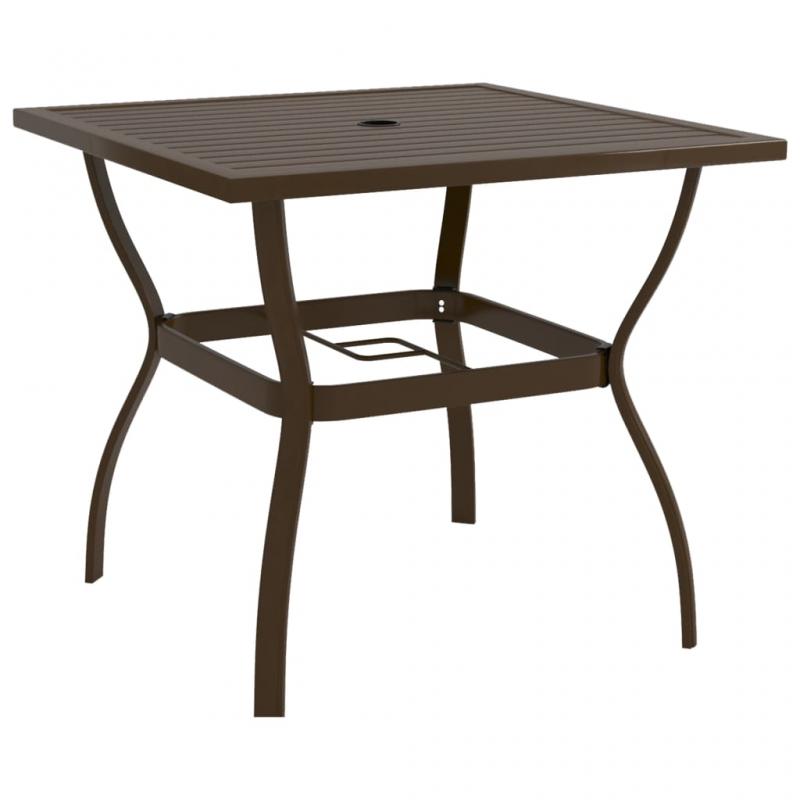 Spisebord til have 81,5x81,5x72 cm brunt stl , hemmetshjarta.dk