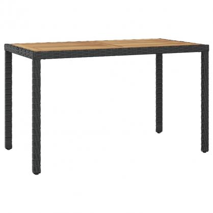 Spisebord til have 123x60x74 cm sort og brunt massivt akacietr , hemmetshjarta.dk