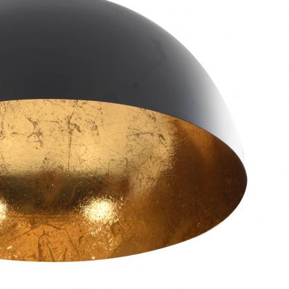 Loftslamper sort og guld halvrunde E27 2 stk , hemmetshjarta.dk