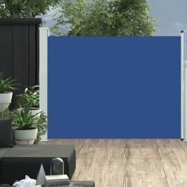 Udtrækkeligt sidemarkise til terrasse blå 140x500 cm , hemmetshjarta.dk