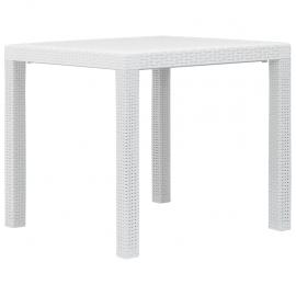 Spisebord til have 79x79x72 cm kunstrattan hvid , hemmetshjarta.dk