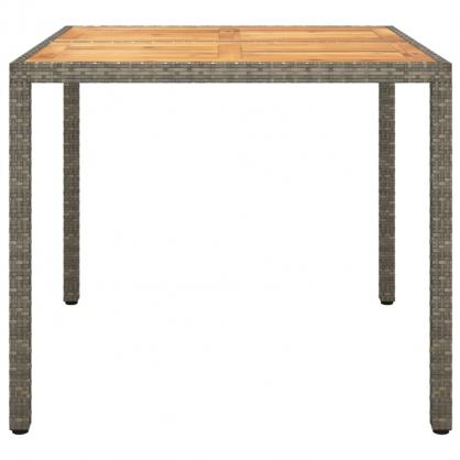 Spisebord til have 90x90x75 cm kunstrattan og akacietr gr , hemmetshjarta.dk