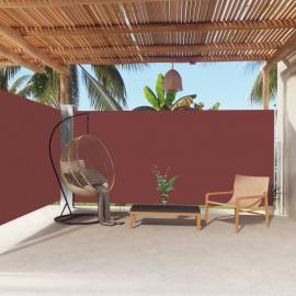 Udtrækkeligt sidemarkise til terrasse brun 180x600 cm dobbelt , hemmetshjarta.dk