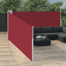 Udtrækkeligt sidemarkise til terrasse rød 100x1000 cm dobbelt , hemmetshjarta.dk
