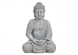 Dekoration Buddha grå magnesia (B/H/D) 20x30x17 cm , hemmetshjarta.dk