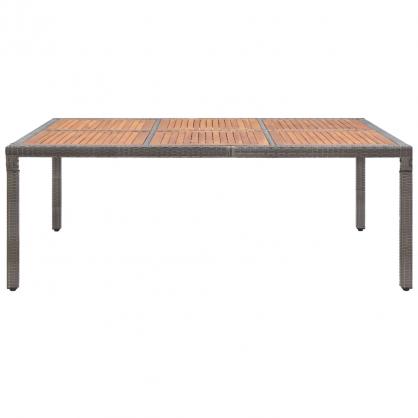 Spisebord til have 200x150x74 cm gr kunstrattan og akacietr , hemmetshjarta.dk