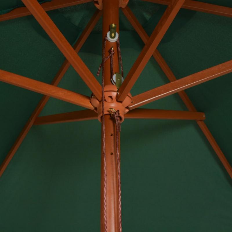 Parasol med trstang 270x270 cm grn , hemmetshjarta.dk