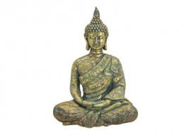 Dekoration Buddha XL guld siddende magnesia (B/H/D) 47x65x27cm , hemmetshjarta.dk