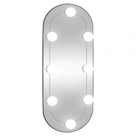Vægspejl med LED-belysning oval 25x60 cm glas , hemmetshjarta.dk