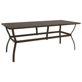 Spisebord til have 190x80x72 cm brunt stål , hemmetshjarta.dk