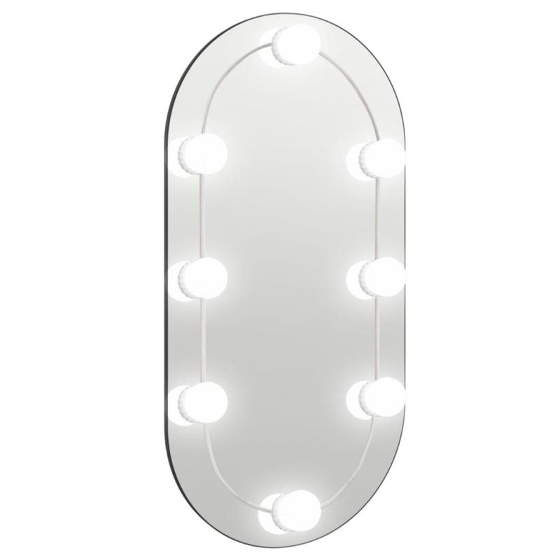 Vgspejl med LED-belysning oval 60x30 cm glas , hemmetshjarta.dk