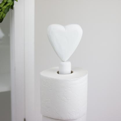 Toiletpapirholder Hjerte - hvid , hemmetshjarta.dk