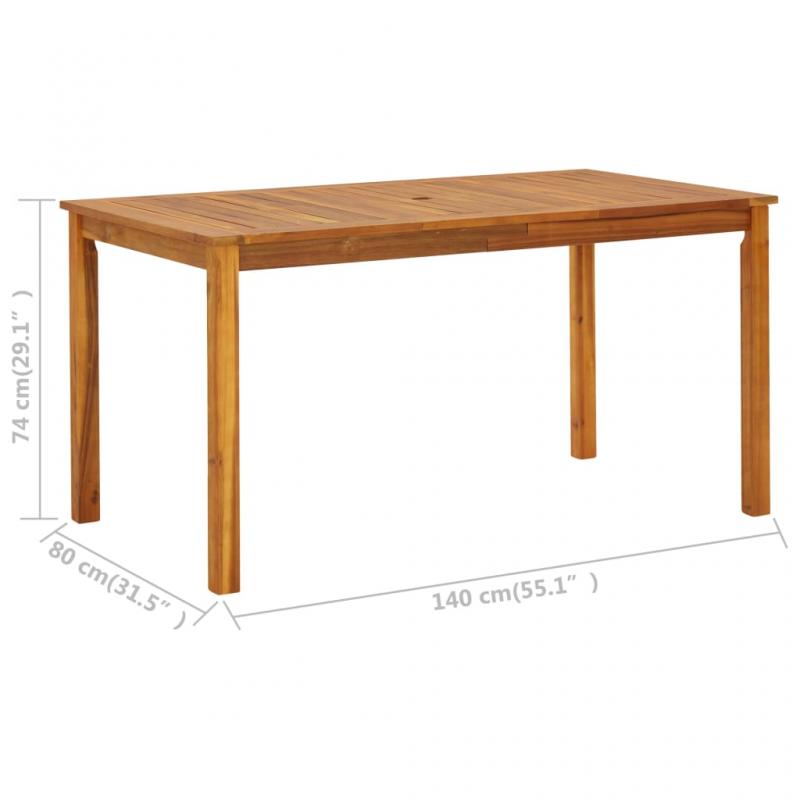 Spisebord til have 140x80x74 cm massivt akacietr , hemmetshjarta.dk