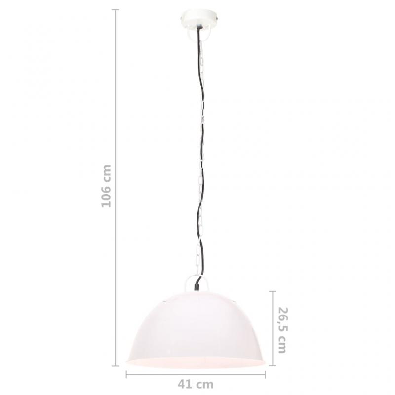 Loftslampe Pendel industriel hvid vintage 41 cm 25 W E27 , hemmetshjarta.dk