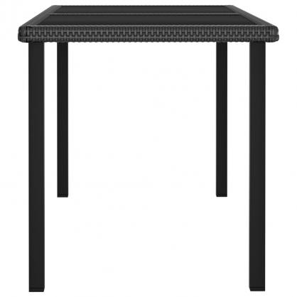 Spisebord til have 140x70x73 cm sort kunstrattan , hemmetshjarta.dk