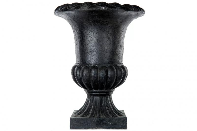 A Lot Dekoration - Urtepotte Pokal Sort Polyresin 47x61cm , hemmetshjarta.dk