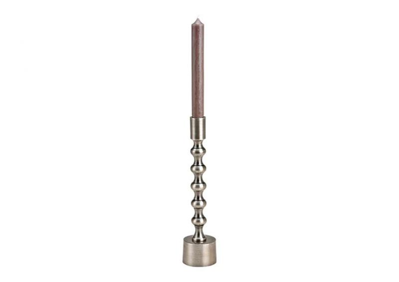 Lysestage Perle af metal gr metallic (B/H/D) 6x27x6cm , hemmetshjarta.dk