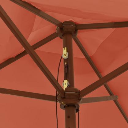 Parasol med trstang 198x198x231 cm terracotta , hemmetshjarta.dk