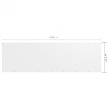 Balkonskrm hvid 120x400 cm oxford stof , hemmetshjarta.dk